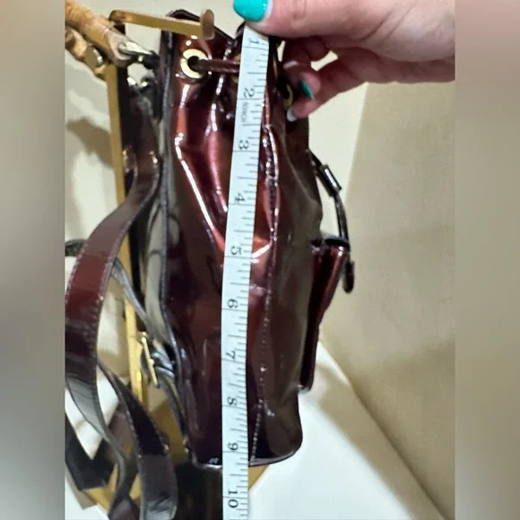 Gucci X Tom Ford Era Bamboo Patent Leather Bordeaux Mini  display picture 3